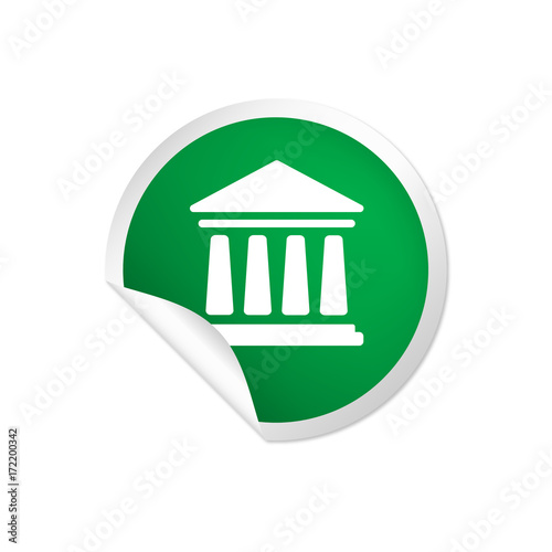 runder Sticker grün - Bankgebäude