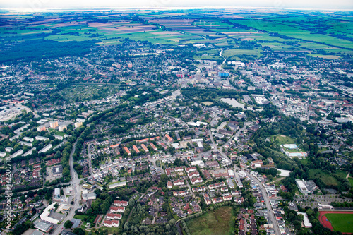 Obraz na płótnie Germany from above - Hamburg, Elmshorn, Norderstedt and Hamburg w salonie