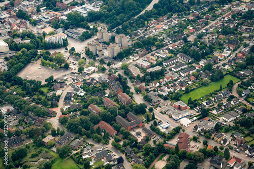 Obraz na płótnie Germany from above - Hamburg, Elmshorn, Norderstedt and Hamburg w salonie