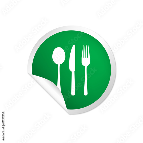 runder Sticker grün - Restaurant