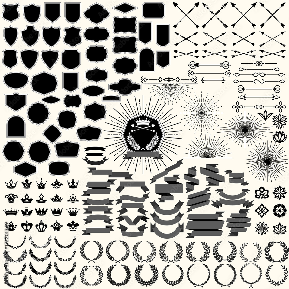 Design elements collection for crest making