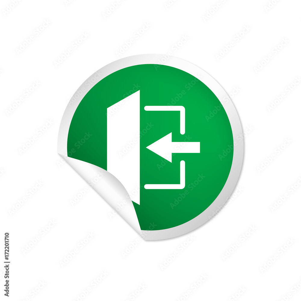 runder Sticker grün - Fluchtweg runder Sticker grün - Fluchtweg