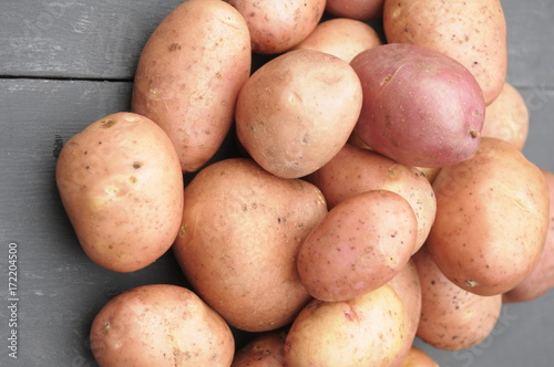 potatoes on a wooden table