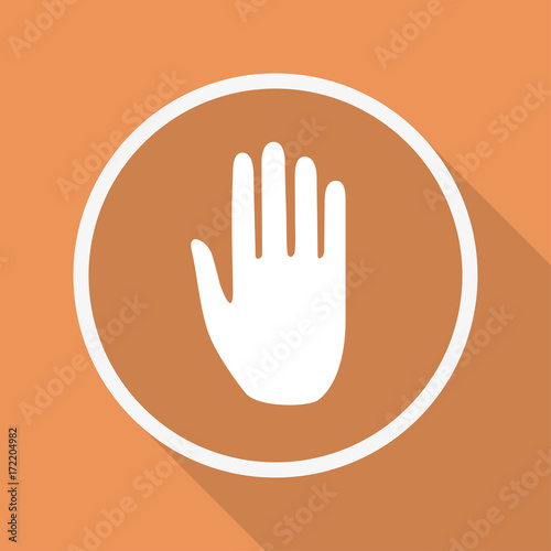 Runder Button mit Schatten - Handfläche