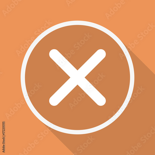 Runder Button mit Schatten - Kreuz