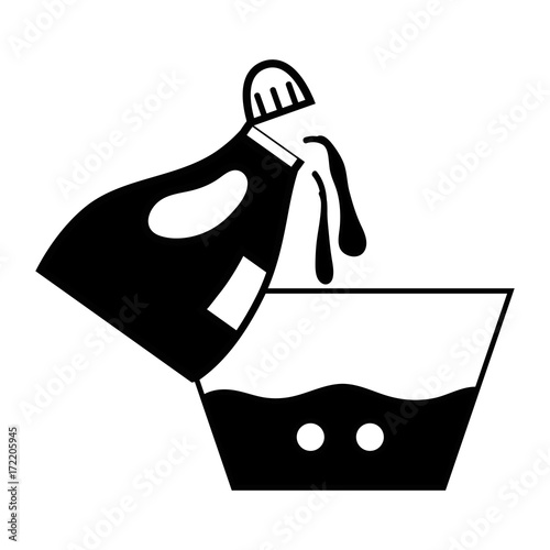 contour water pail design with softener bottle plashing vector illustration