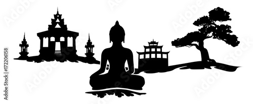 Buddah Vektor Wandtattoo
