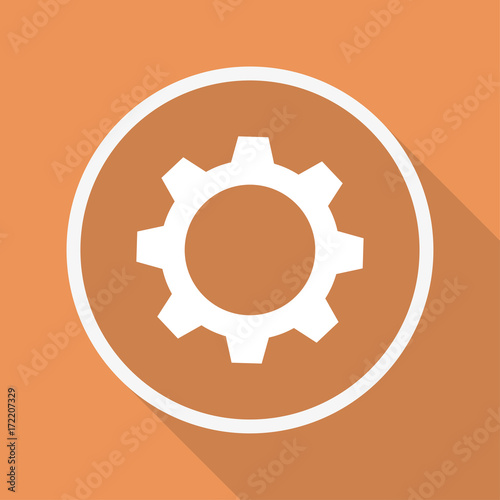 Runder Button mit Schatten - Zahnrad