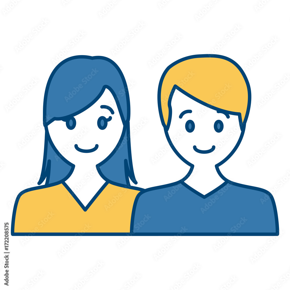 Couple faceless avatar icon vector illustration graphic design