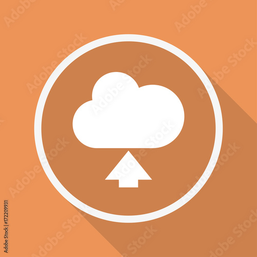 Runder Button mit Schatten - Wolke - Upload