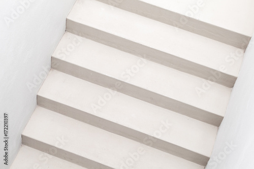 White stairs, top view, empty interior