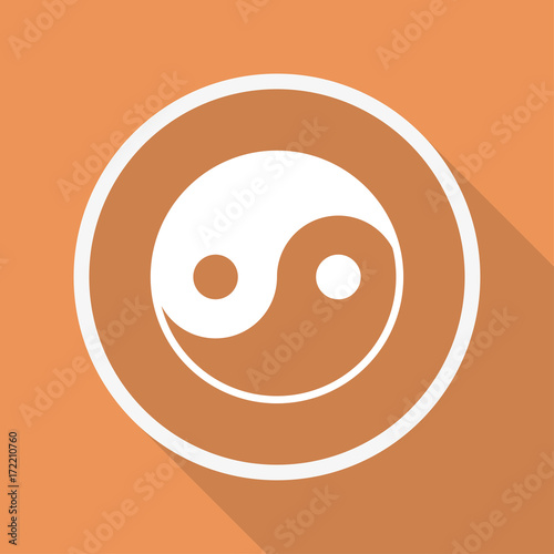Runder Button mit Schatten - Yin Yang