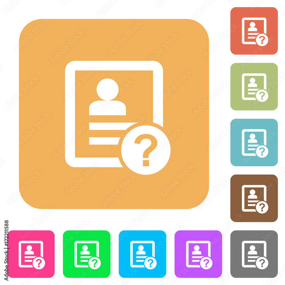 Unknown contact rounded square flat icons Unknown contact rounded square flat icons