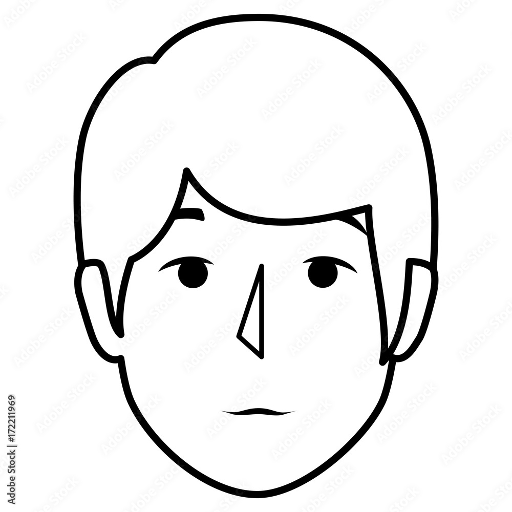 young man head avatar character