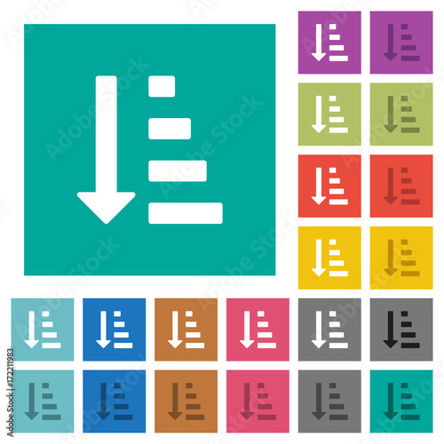 Ascending ordered list mode square flat multi colored icons