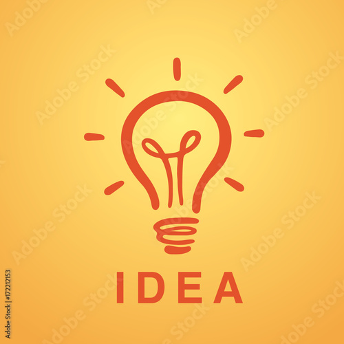 Vector light bulb icon with concept of idea