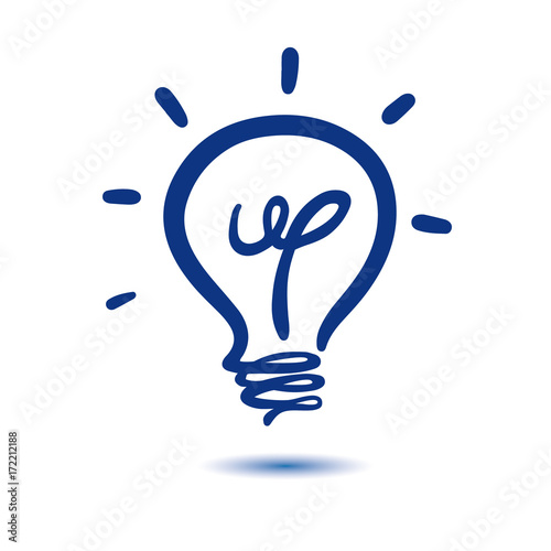 Vector light bulb icon with concept of idea