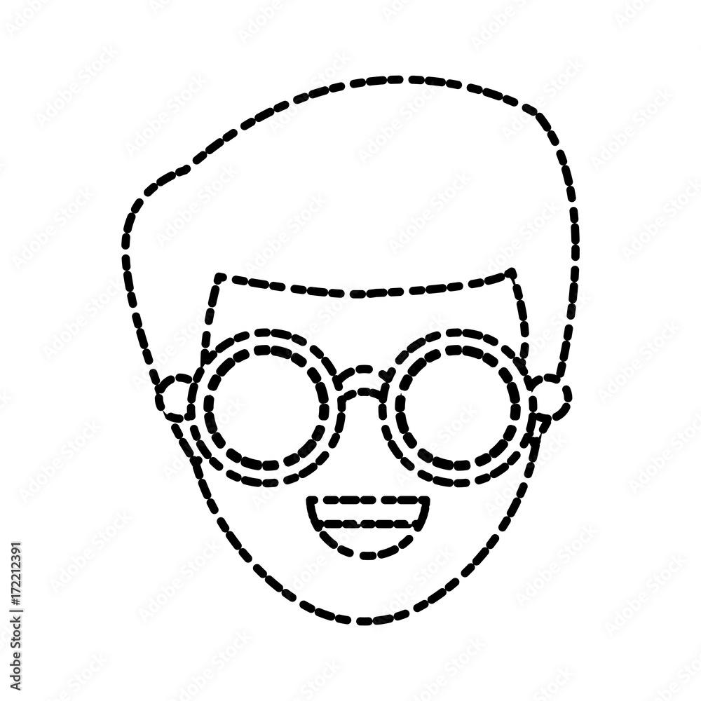 Man smiling cartoon icon vector illustration graphic design