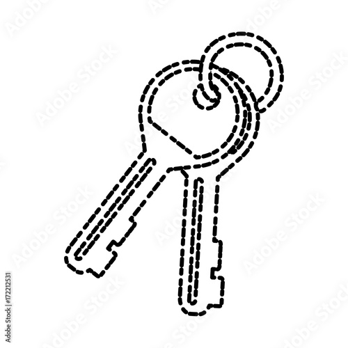 Door keys isolated icon vector illustration graphic design