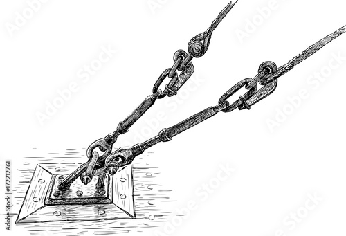 Fragment of the rigging of a sea vessel