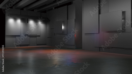 Space environment  ready for comp of your characters.3D rendering