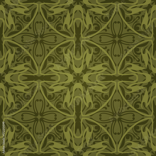 Seamless green abstract pattern. Vector illustration