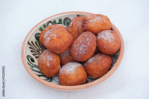 Ukrainian Donuts in a decorative bowl