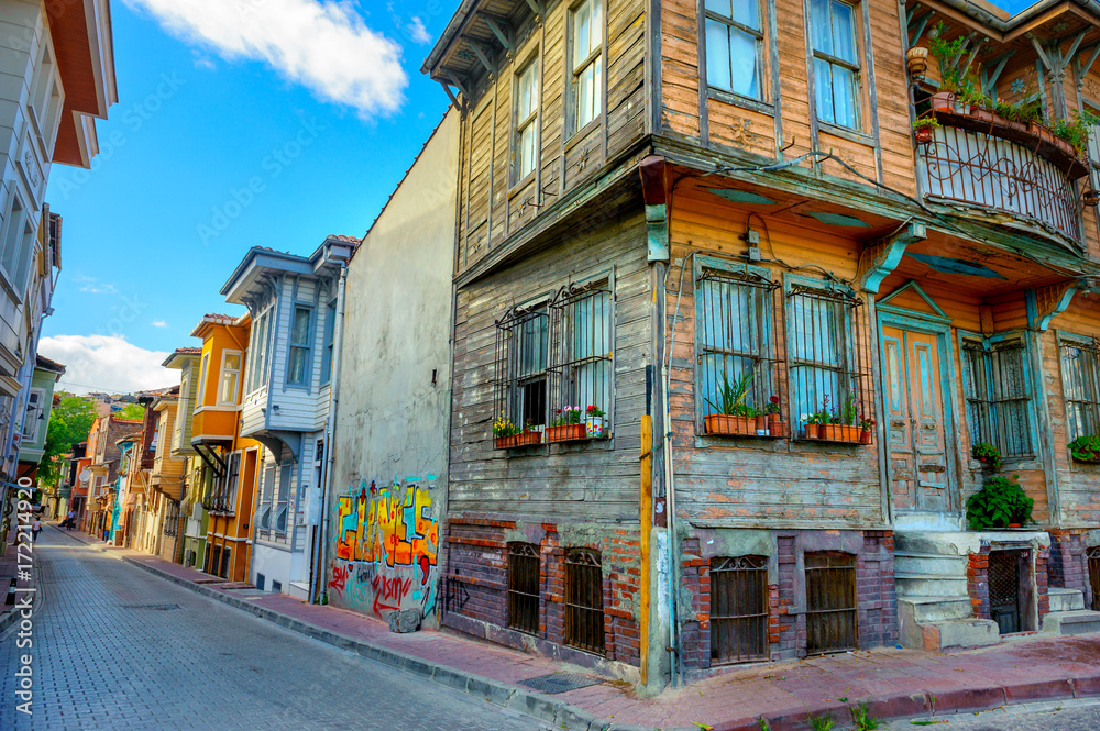 Fototapeta premium old quarter of Istanbul, traditional houses