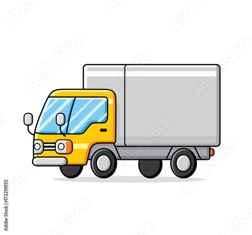 Delivery truck isolated.