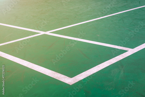white line on badminton court