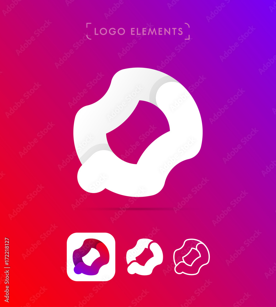 Abstract letter O or P origami style logo template. Material design Abstract letter O or P origami style logo template. Material design