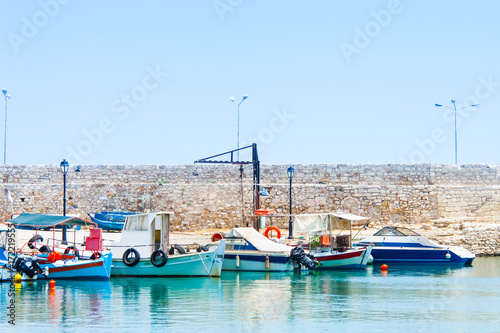 Boats in the old Venetian Harbor of Rethymno