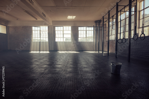 Empty fitness gym studio photo