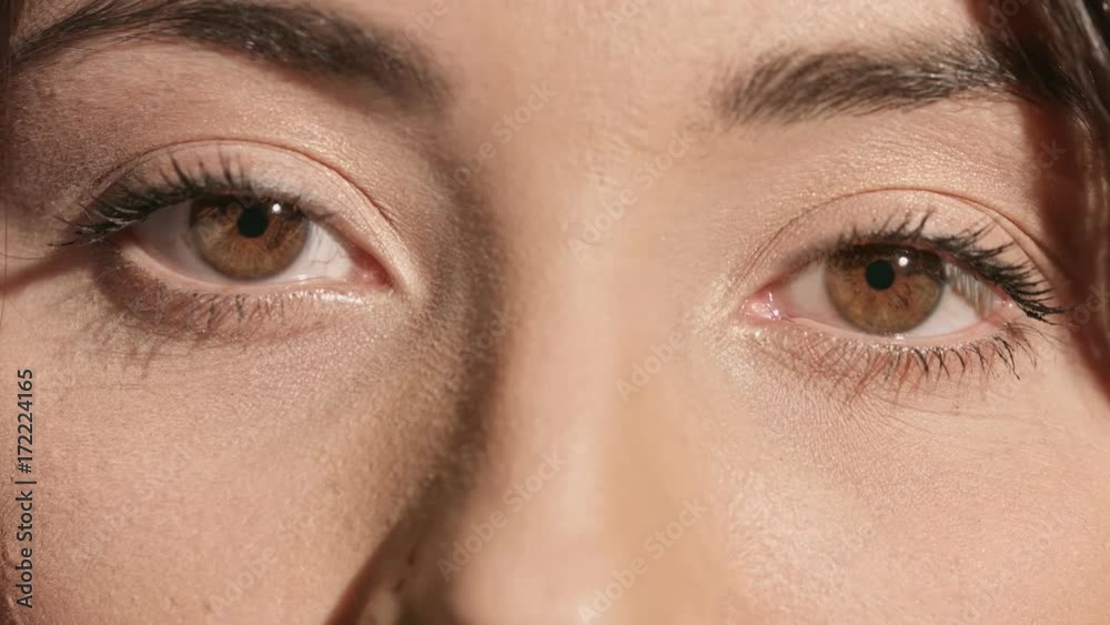 Beauty macro close-up eye blinking