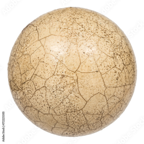 Ball with the effect of craquelure, the effect of cracked surface, isolated on white background
