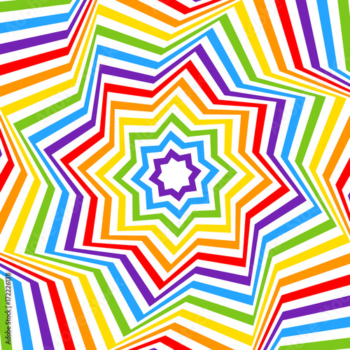 Rainbow colored star LGBT colors. Abstract geometric pattern. Vector illustration.