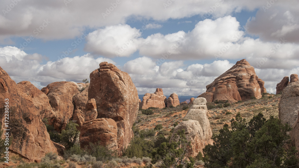 Moab Utah slick rock strata of the American Southwest puts on an amazing show for your eyes