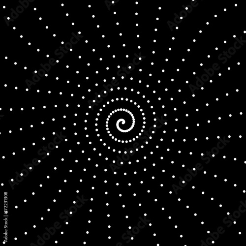 Black and White Spiral Dot Pattern