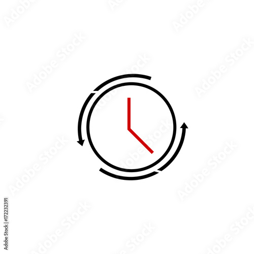 Clock with Arrow vector icon. Deadline time symbol. Business concept timer sign.