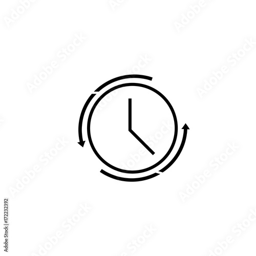 Clock with Arrow vector icon. Deadline time symbol. Business concept timer sign.