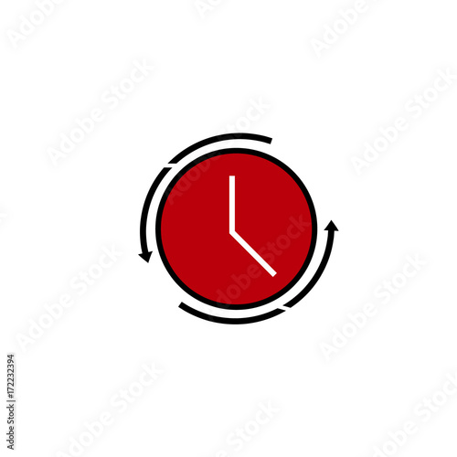 Clock with Arrow vector icon. Deadline time symbol. Business concept timer sign.
