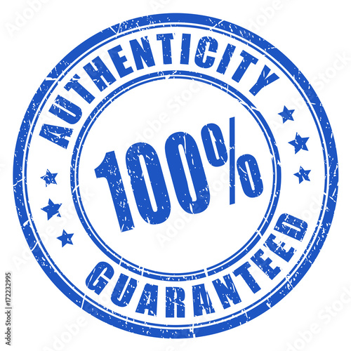 Authenticity guaranteed rubber stamp