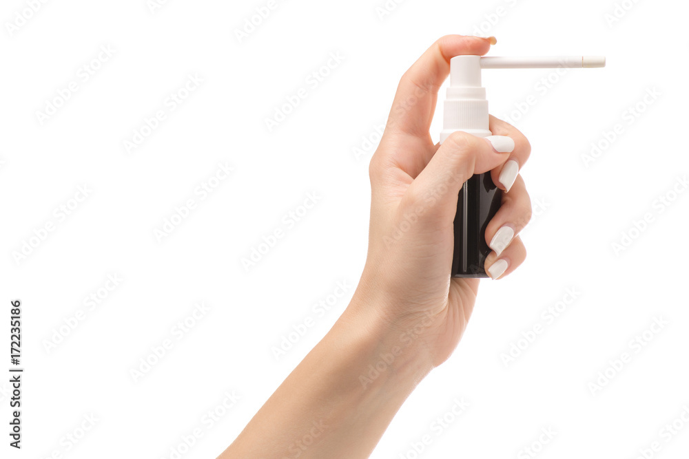 Female hand spray for throat Female hand spray for throat