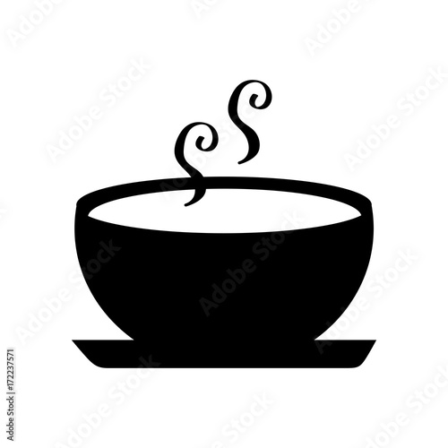 delicious soup bowl food of season autumn vector illustration