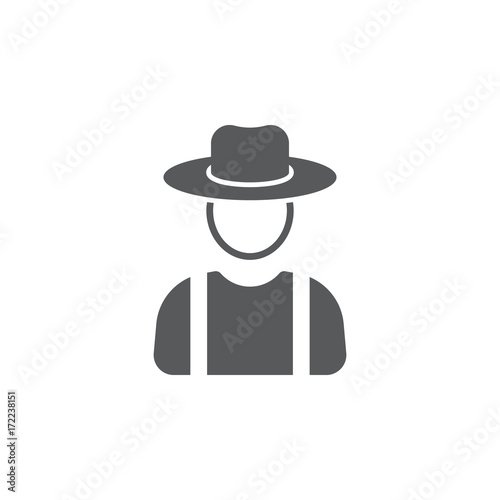 Farmer in hat icon