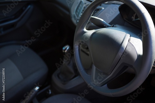 Car interior with steering wheel © WavebreakMediaMicro