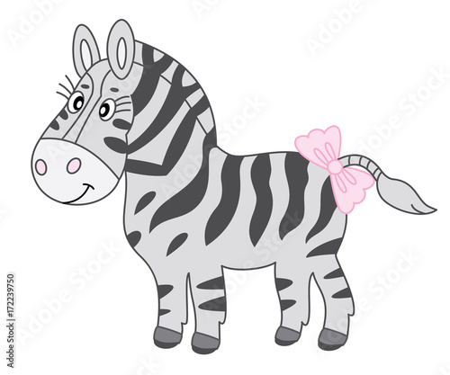Vector Cartoon Cute Zebra 