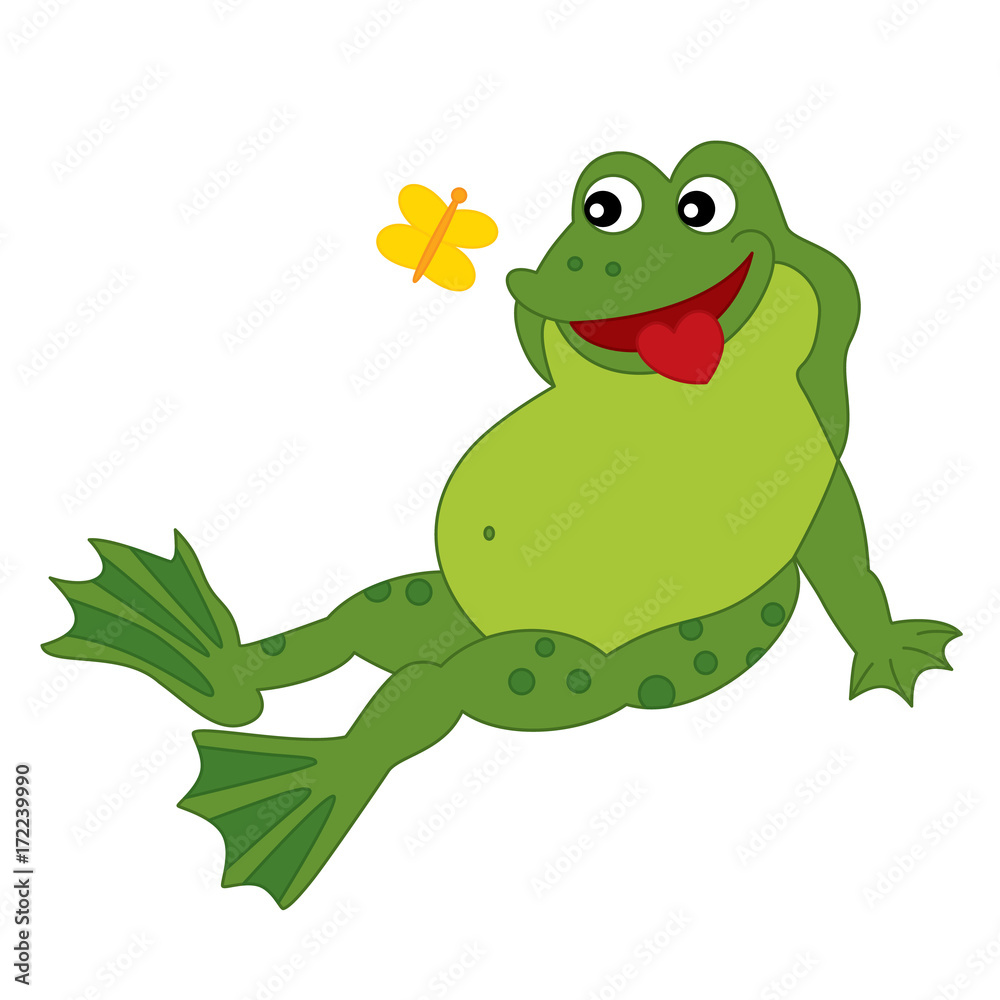 Vector Cute Cartoon Frog