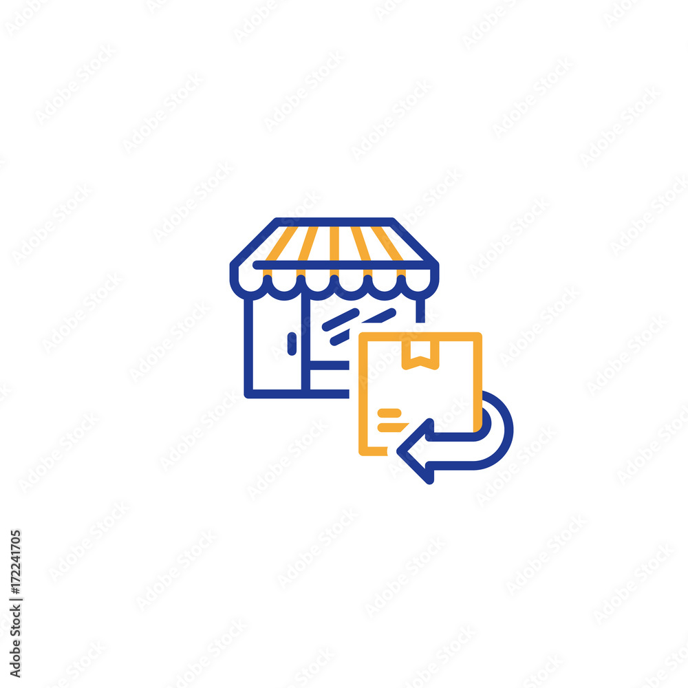 Shop collecting point, pick up order, box shipment, send parcel, product  package icon Stock Vector | Adobe Stock