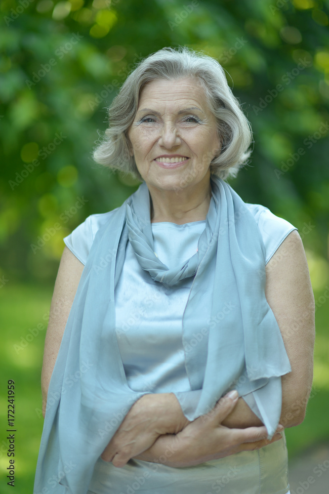 woman posing in summer park 
